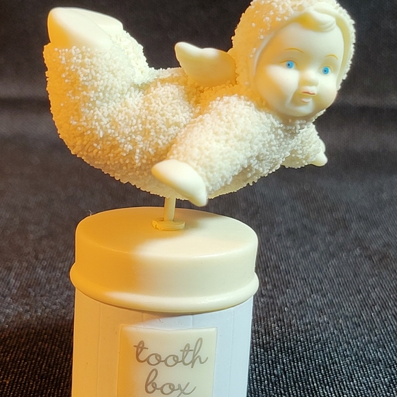 Department 56 Baby's First Tooth Box, snowbaby angel, vintage - Picture 3 of 11